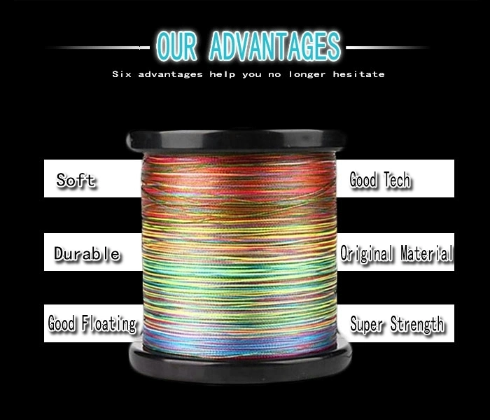 30lb 45lb 50lb 65lb Colorful Carp Fishing Line PE Braided Fishing Line